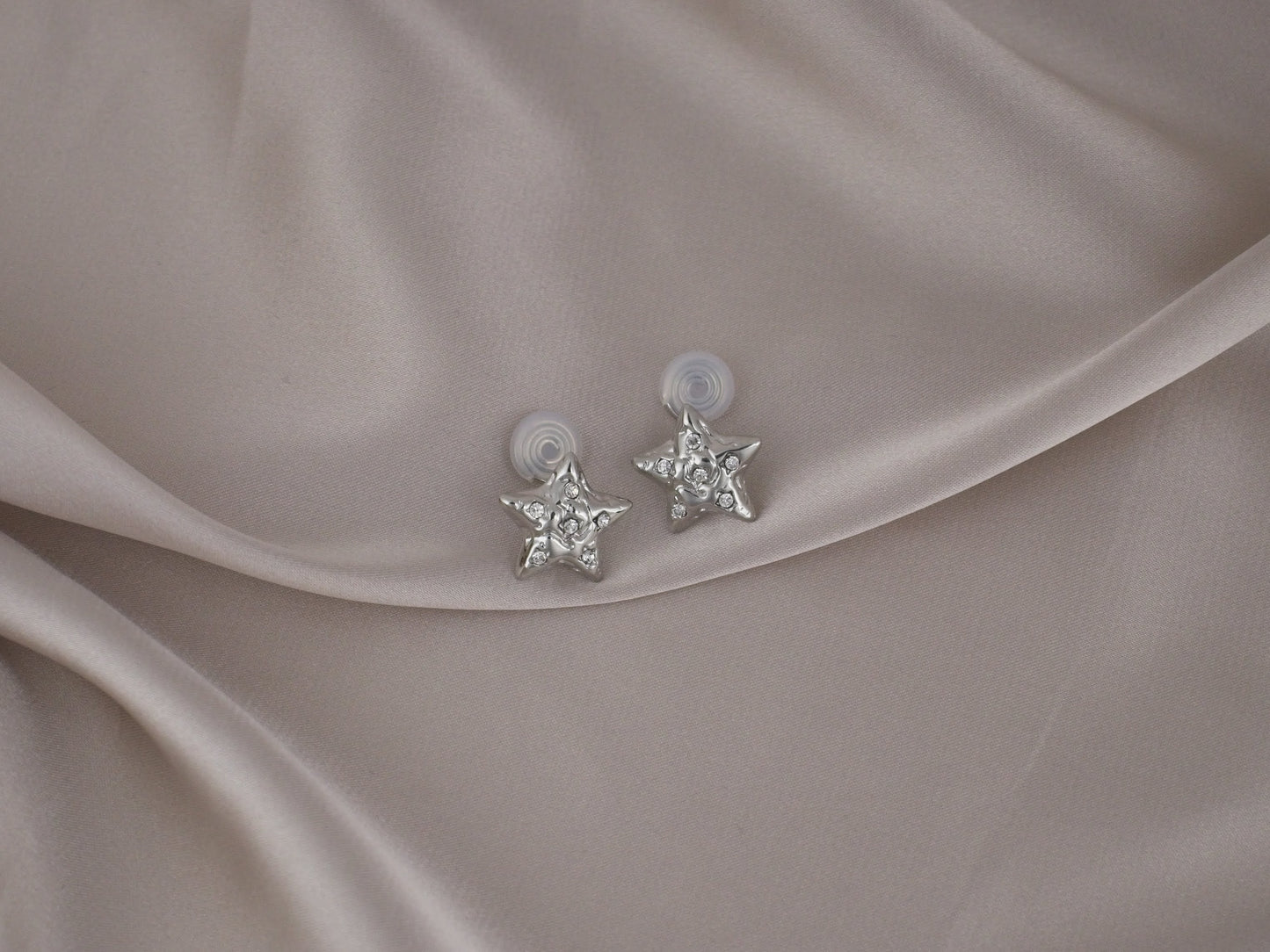 Twilight Star with Zircon Silver Clip-On Earring image 1