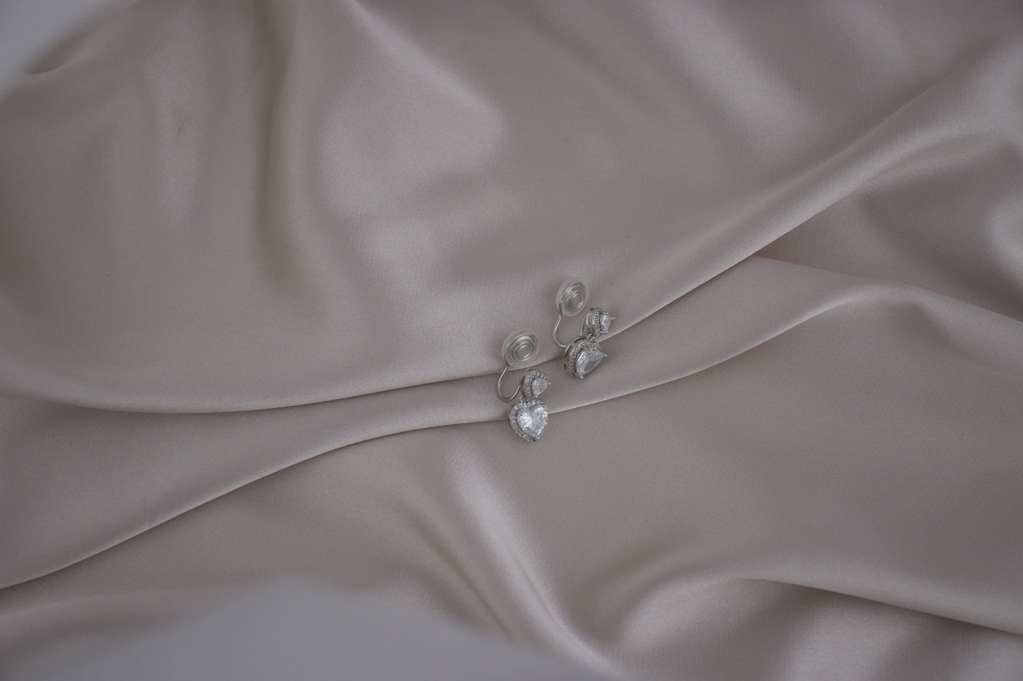 Love Heart Silver Clip-On Earring image 1