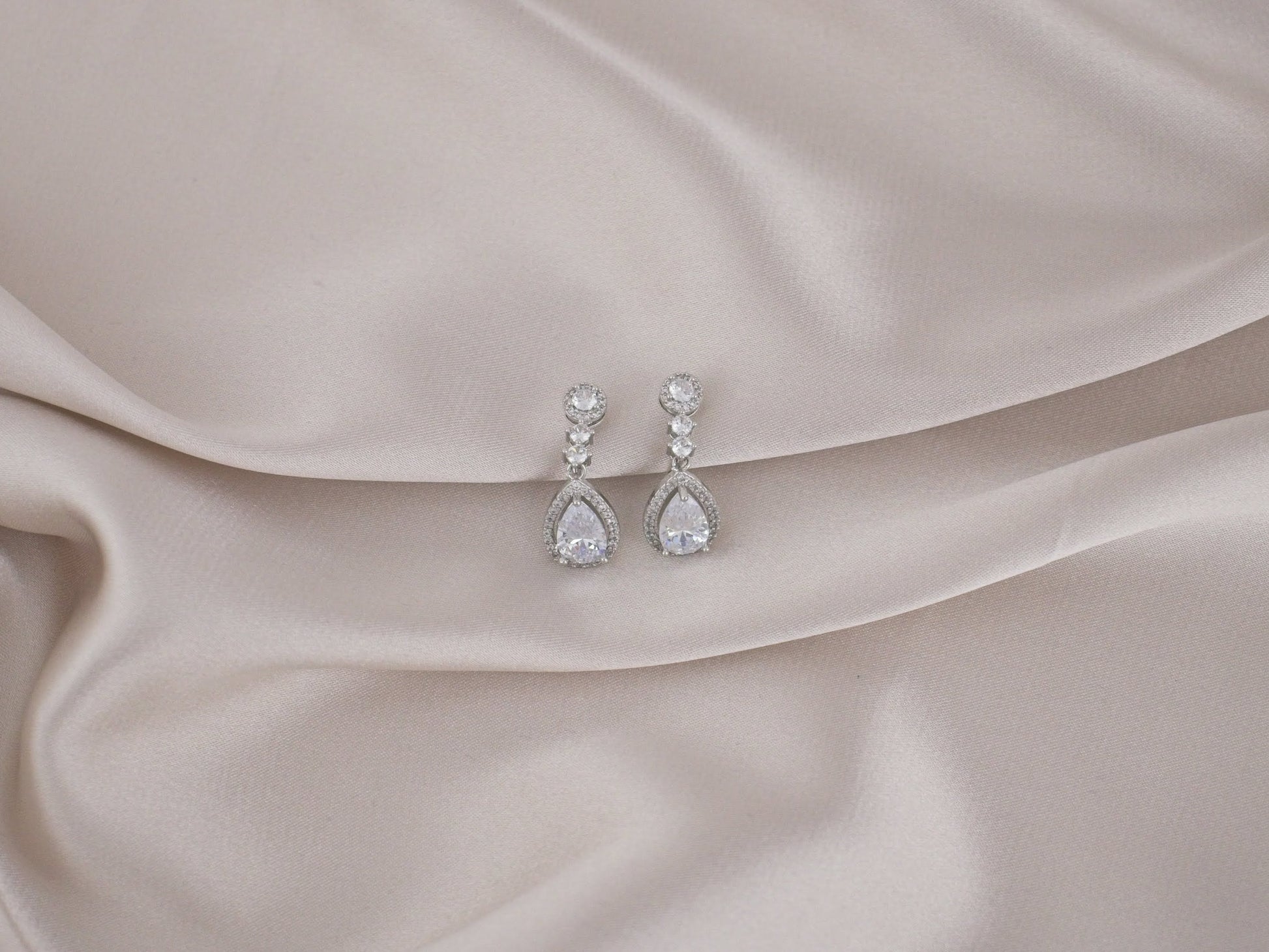 Water Drop Silver Clip-On Earring image 0