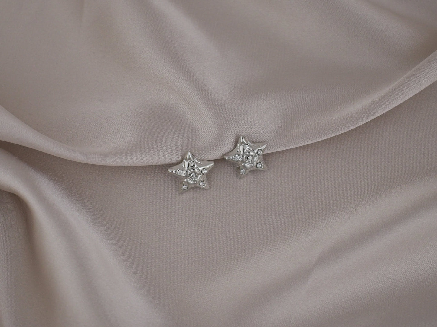 Twilight Star with Zircon Silver Clip-On Earring image 0