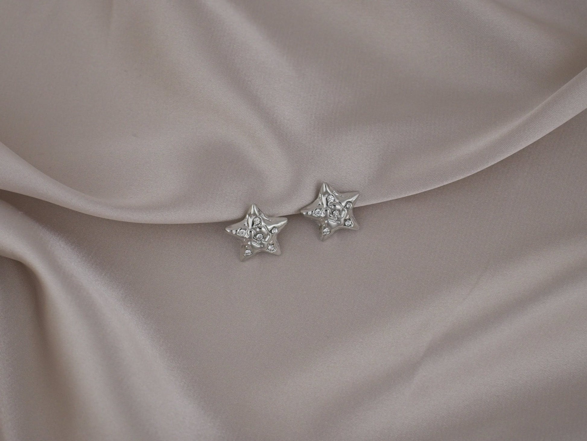 Twilight Star with Zircon Silver Clip-On Earring image 0