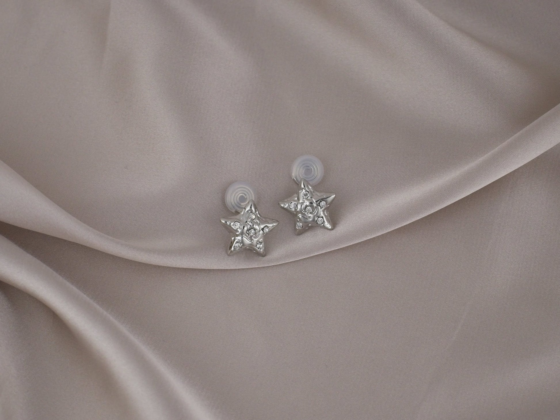Twilight Star with Zircon Silver Clip-On Earring image 1