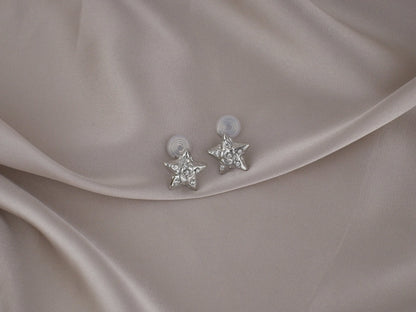 Twilight Star with Zircon Silver Clip-On Earring image 1