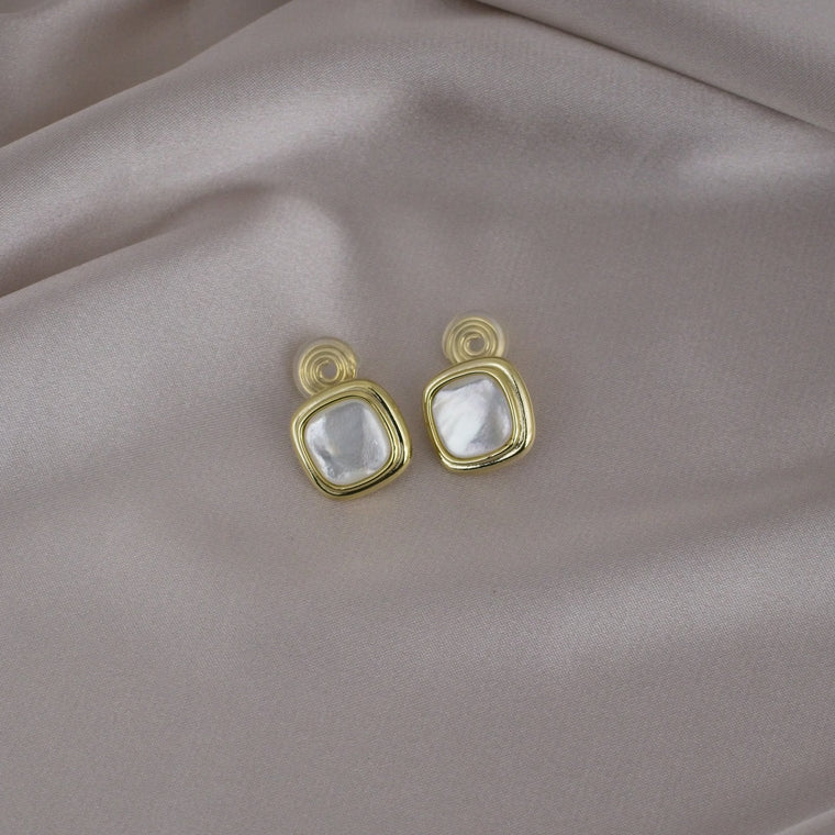 Lumina Square Stone Gold Clip-On Earring image 0