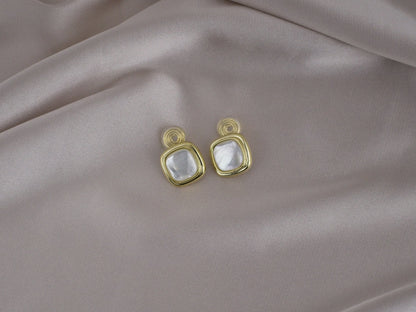Lumina Square Stone Gold Clip-On Earring image 0