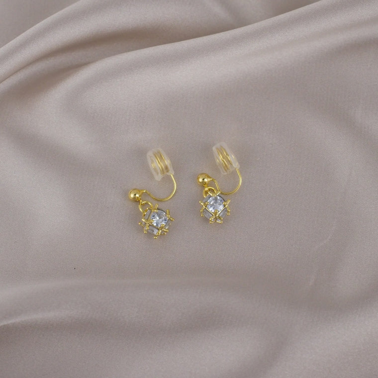 Snowball Zircon Gold Clip-On Earring image 0