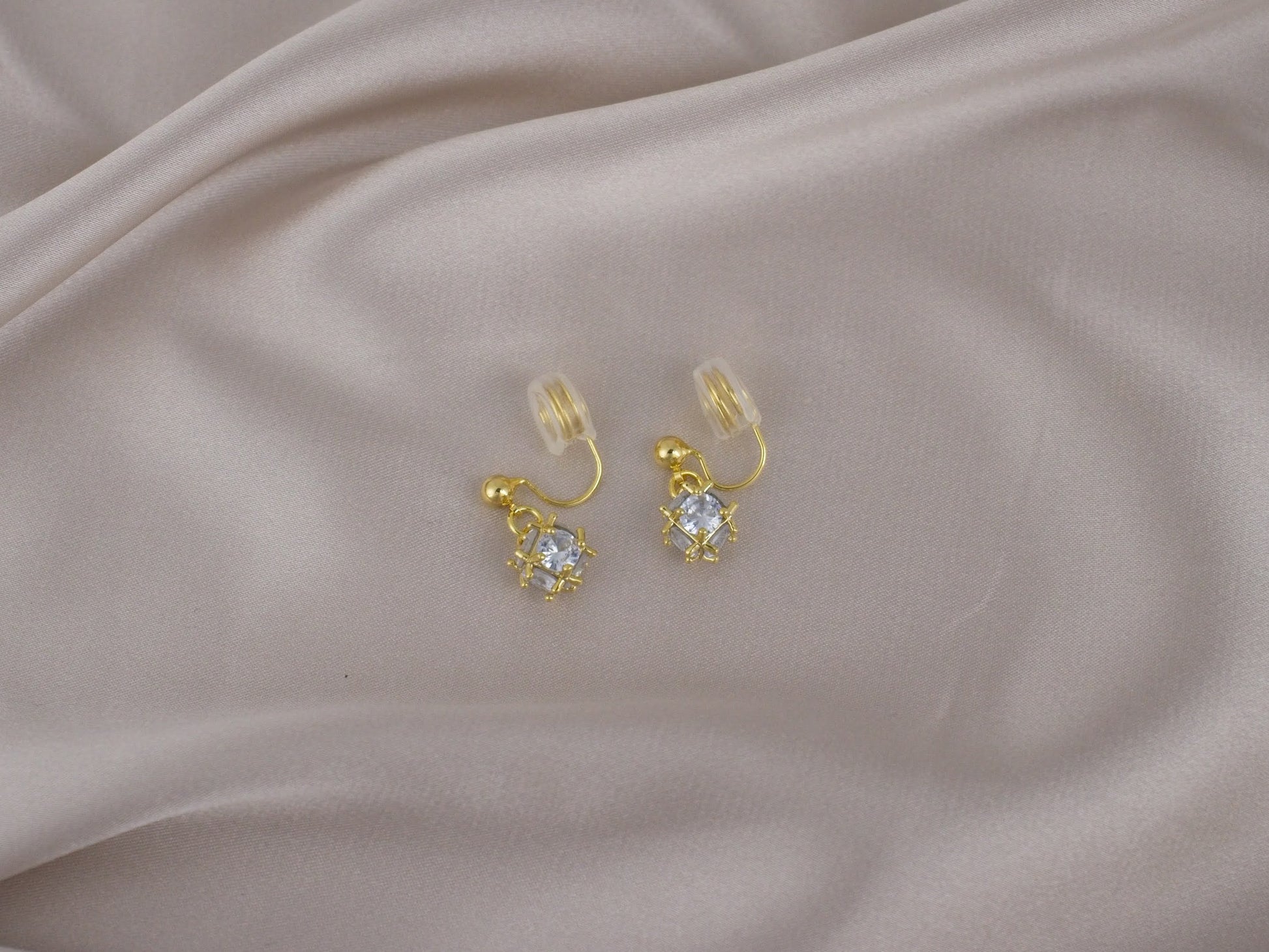 Snowball Zircon Gold Clip-On Earring image 0
