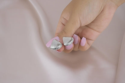 Coastal Shell Gold and Silver Clip-On Earring image 5