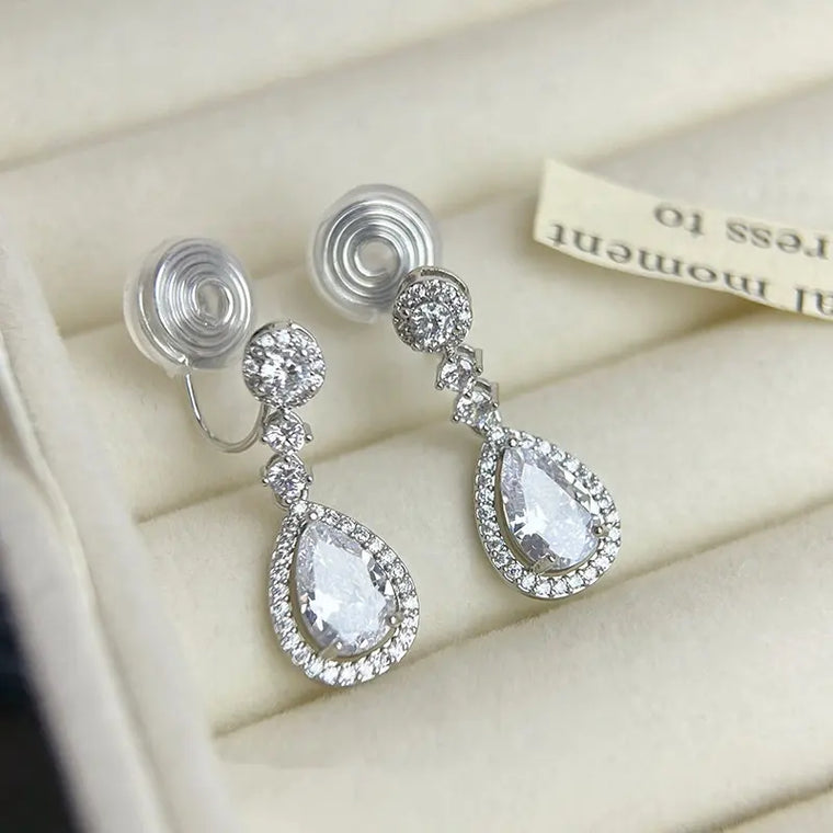 Water Drop - Clip on earring - Silver